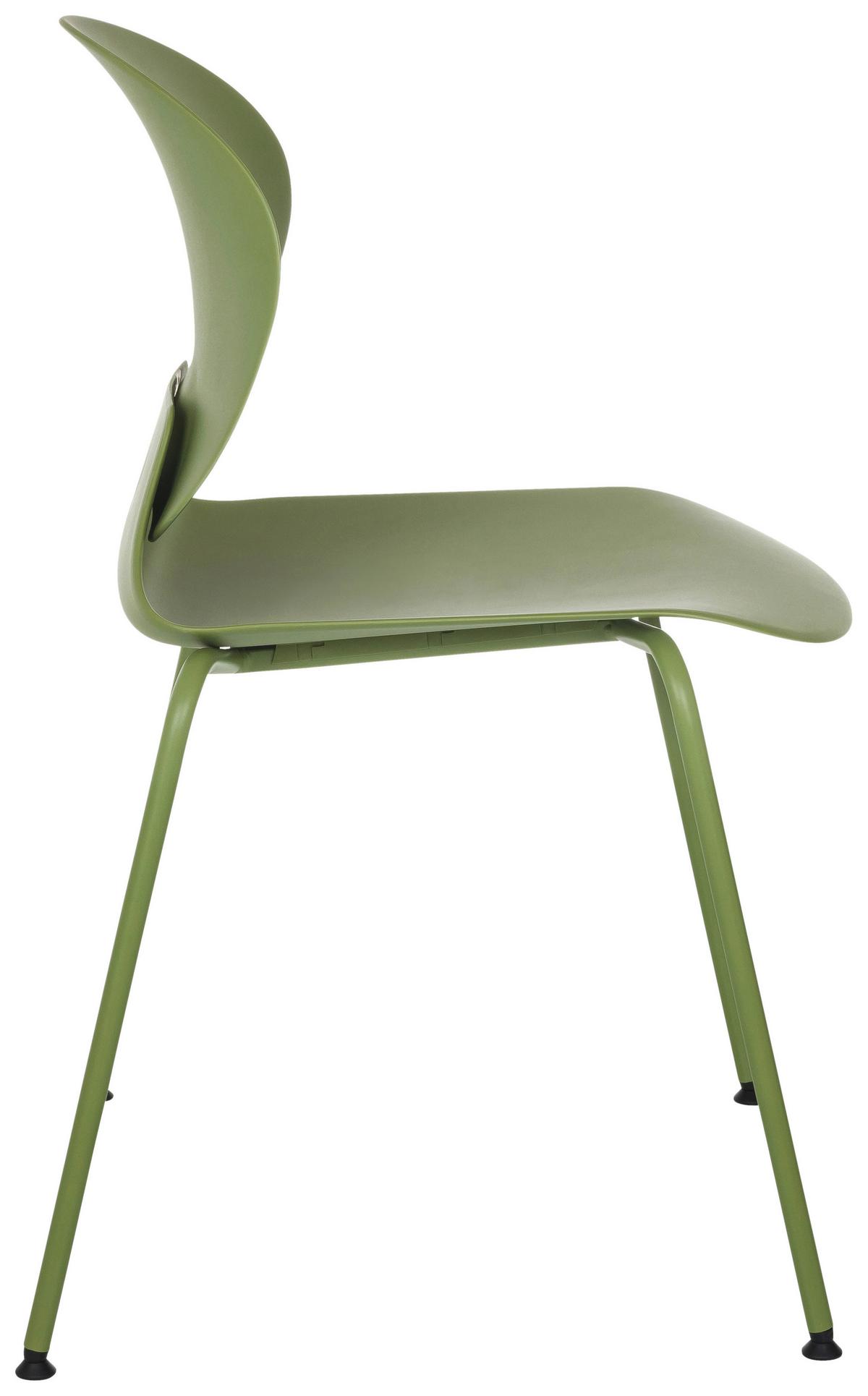 Besucherstuhl T36 Vi Grün B: 56 cm - Grün, MODERN, Kunststoff/Metall (56/80/54cm) - MID.YOU