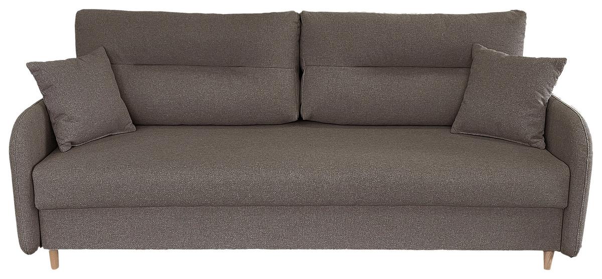 Schlafsofa Mit Bettkasten Vero Taupe B: 206 Cm - Taupe/Schwarz, Design, Textil (206/88/93cm) - MID.YOU