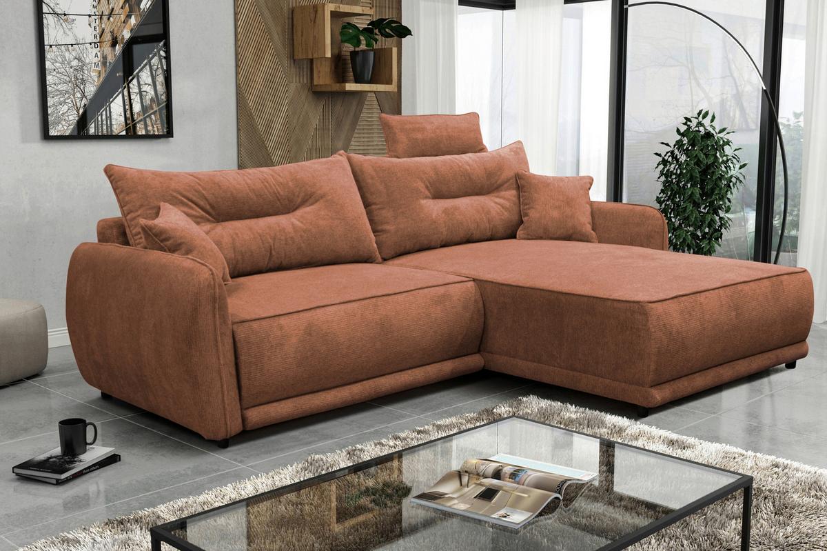 Ecksofa Fresh Rostfarben 264x195 cm - Rostfarben/Beige, Design, Textil (264/195cm) - MID.YOU