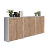 Aktenschrank Office Edition Grau/eiche Dekor B: 253,2cm - Eichefarben/Grau, MODERN, Holzwerkstoff (253,2/113,6/33cm) - MID.YOU