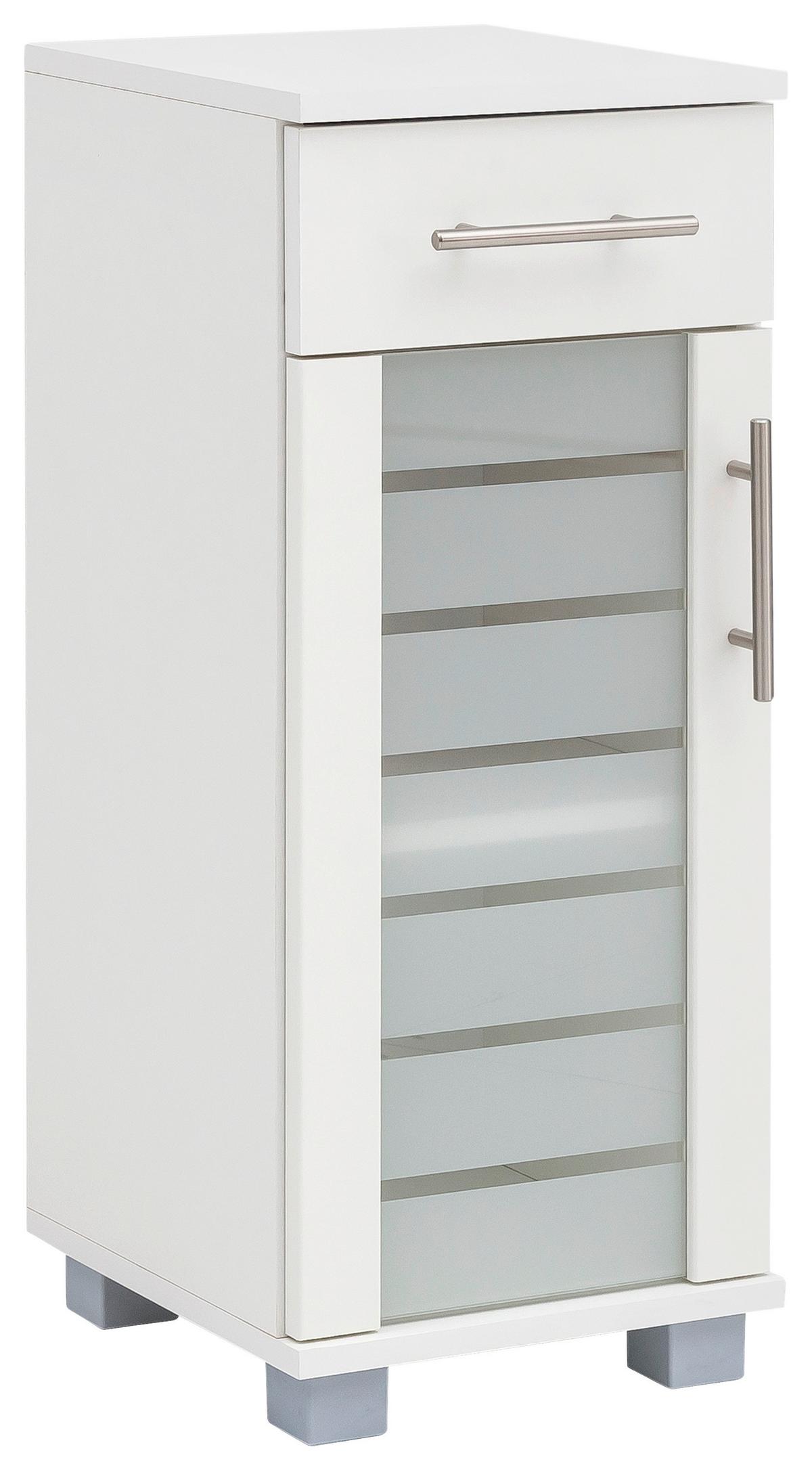 Unterschrank Niko Weiß B: 30,3cm - Silberfarben/Weiß, MODERN, Glas/Holzwerkstoff (30,3/75,3/32,6cm) - MID.YOU