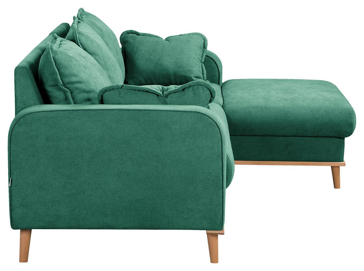 Ecksofa Beata Mintgrün S: 230x150 cm - Wengefarben/Mintgrün, Design, Textil (230/150cm) - Livetastic