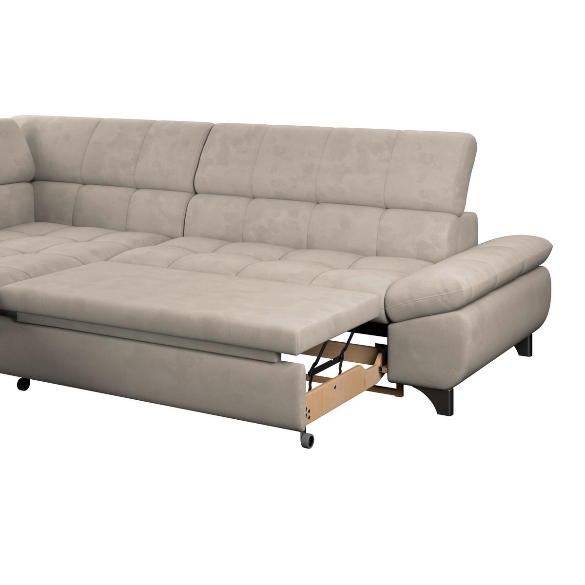Ecksofa Gemini Naturfarben, B: 234cm - Chromfarben/Naturfarben, KONVENTIONELL, Textil (234/312cm)