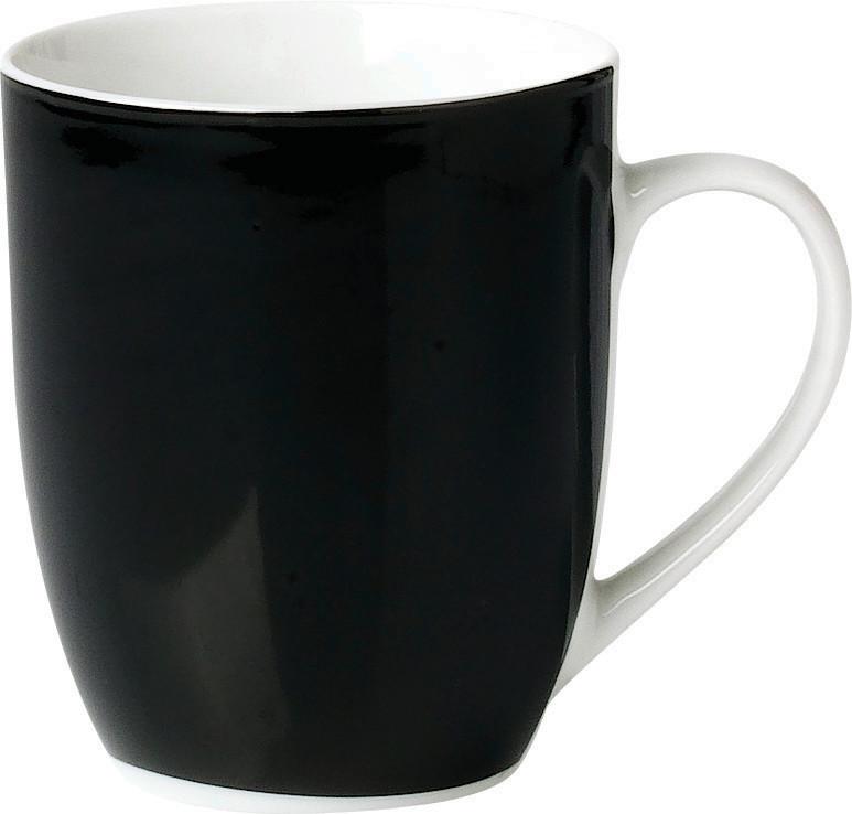 Kaffeebecherset Schwarz Weiß 6-Teilig B: 11 Cm - Schwarz/Weiß, Basics, Keramik (11/10/8cm) - Van Well