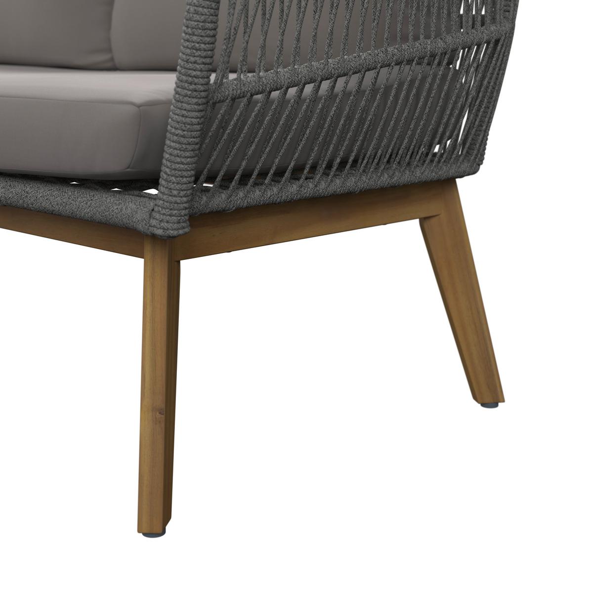 Loungegarnitur Geo - Grau/Akaziefarben, MODERN, Holz (90/43/55cm) - Beldano