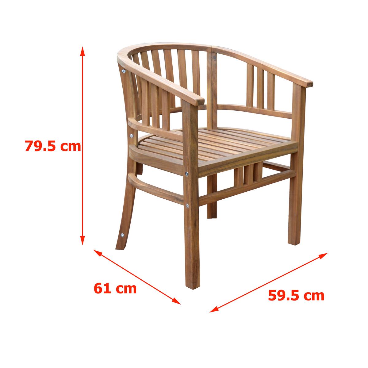 Gartenstuhl aus Akazie ca. 59,5x61x79 cm, - Akaziefarben, Basics, Holz (59,5/61/79cm)