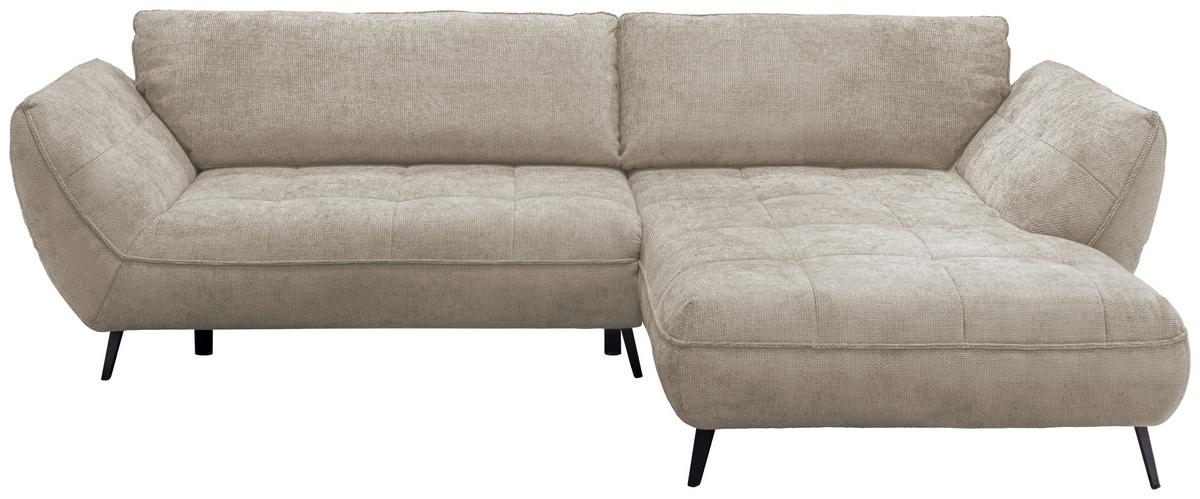 Ecksofa Samoa Sandfarben S: 282x187 cm - Sandfarben/Schwarz, Design, Textil (282/187cm) - Livetastic