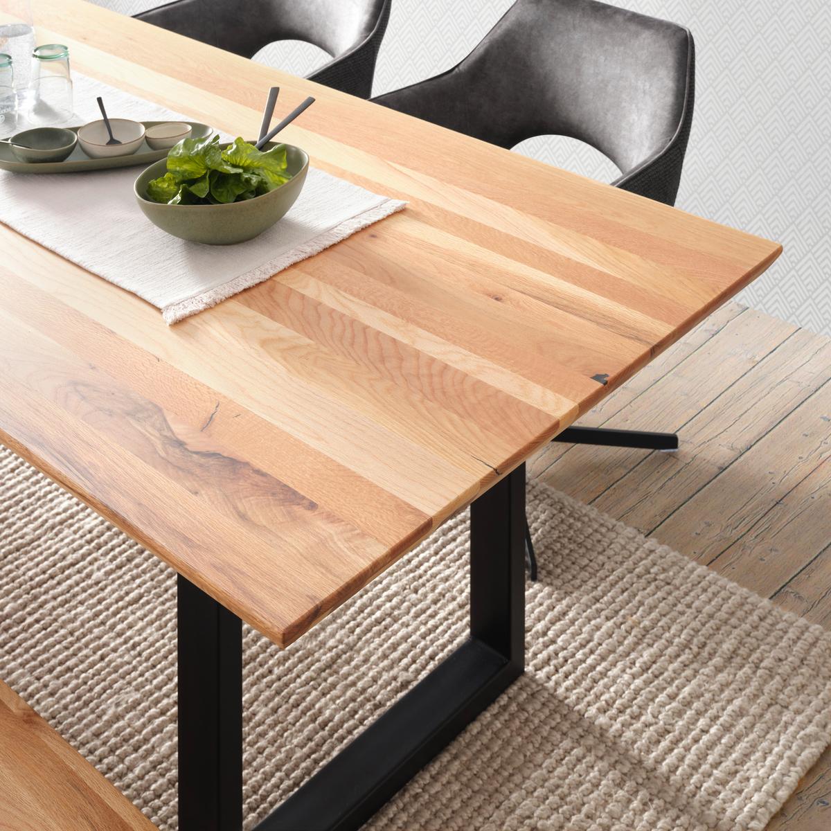 JÍDELNÍ STŮL PALAIS - černá/barvy dubu, Moderní, kov/dřevo (160/90/77cm) - Premium Living