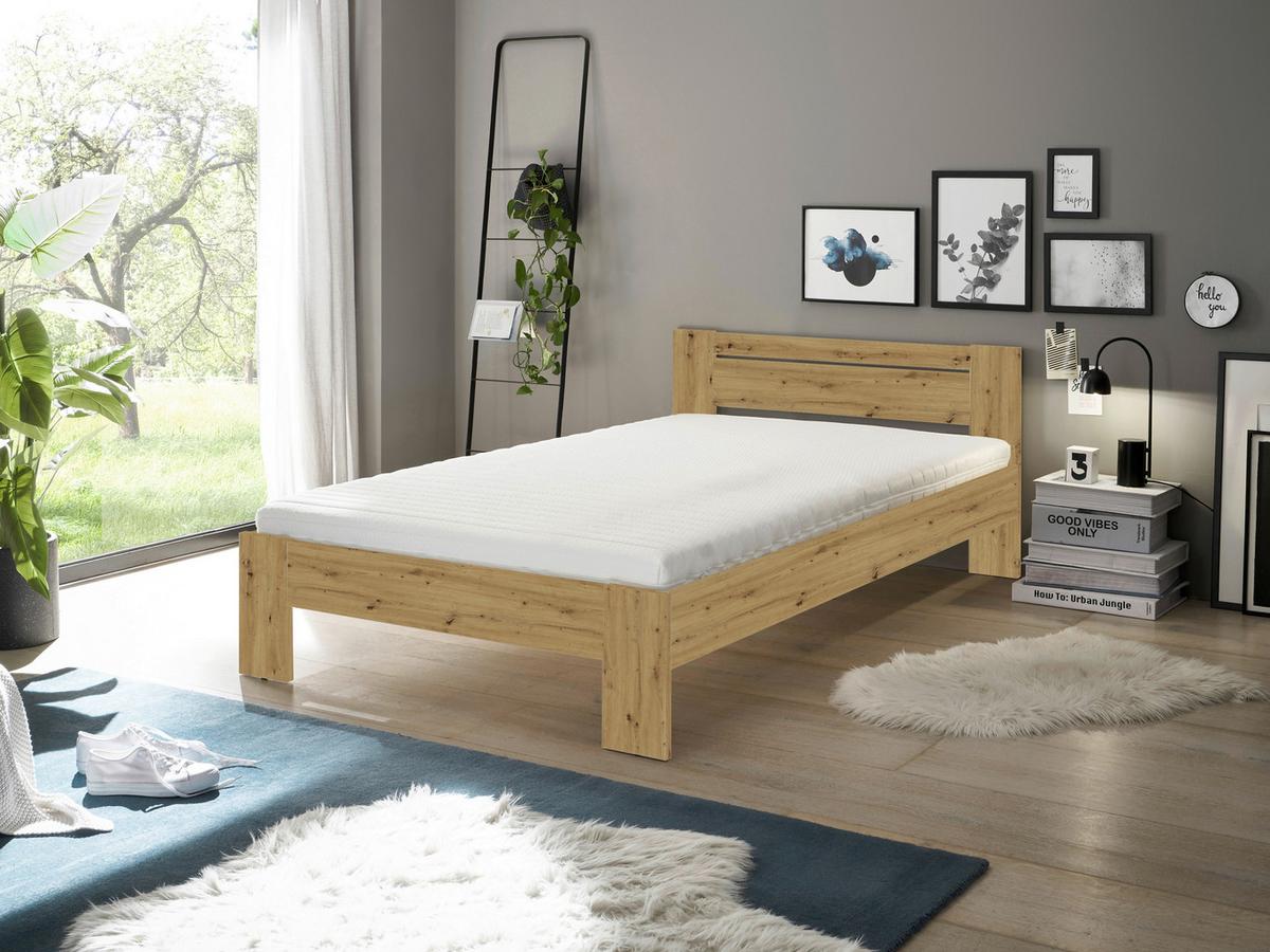 Bett Cannes 120 Eiche Artisan Dekor 120x200 - Eiche Artisan, KONVENTIONELL, Holzwerkstoff (120/200cm) - Ondega