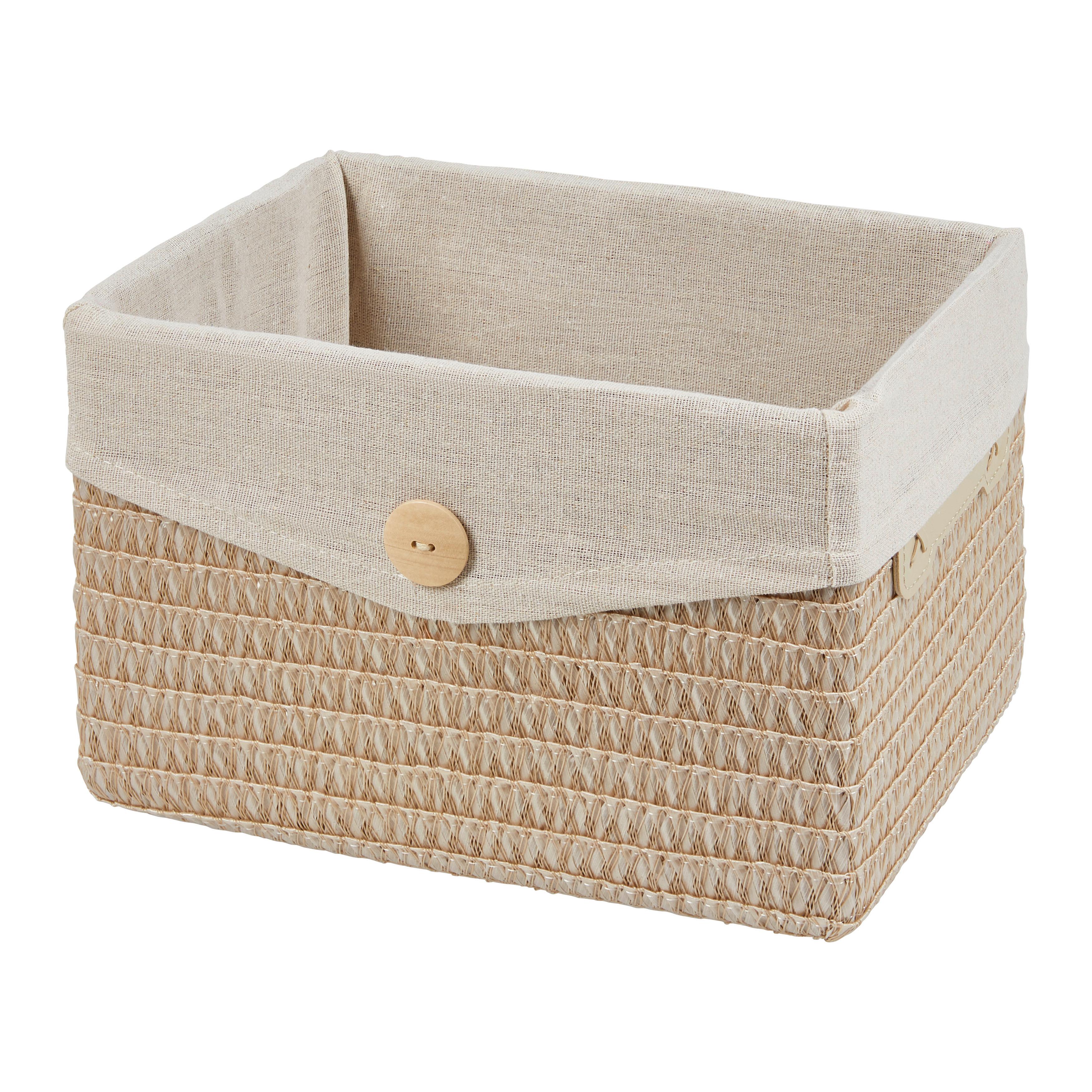 Koš do regálu DENISE - béžová, Romantický / Rustikální, textil/plast (29/17/21cm) - Mömax