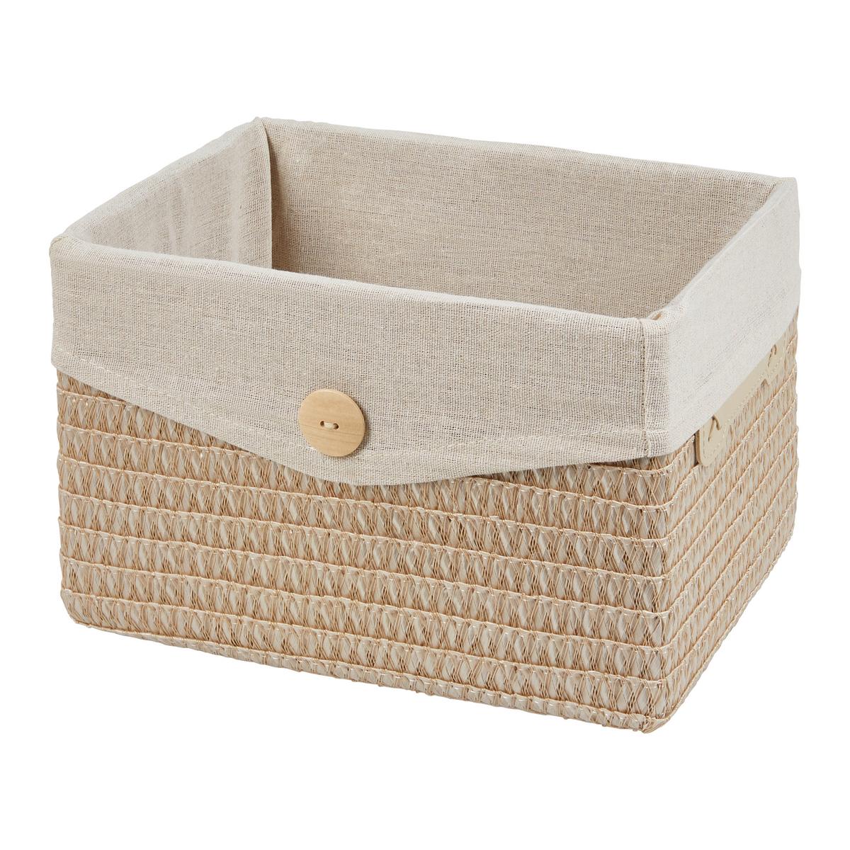 Koš do regálu DENISE - béžová, Romantický / Rustikální, textil/plast (29/17/21cm) - Mömax