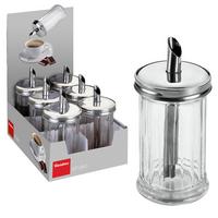 Zuckerstreuer Massimo D/H: ca. 7,6/17,5 cm - Edelstahlfarben/Transparent, Basics, Glas/Metall (7,6/17,5cm) - Metaltex