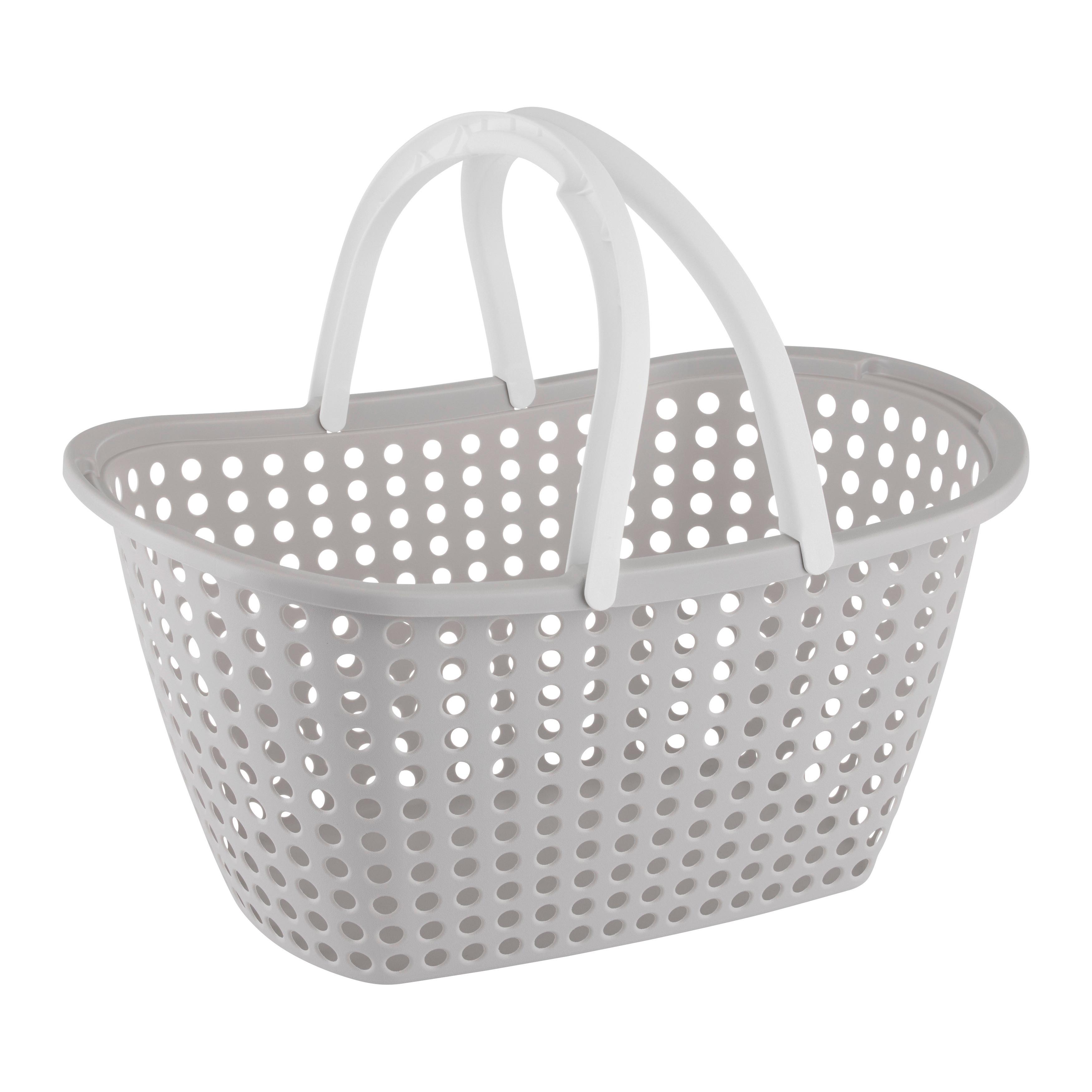 Nákupní košík ANNA - šedobéžová, Konvenční, textil (31/22/44cm) - Mömax