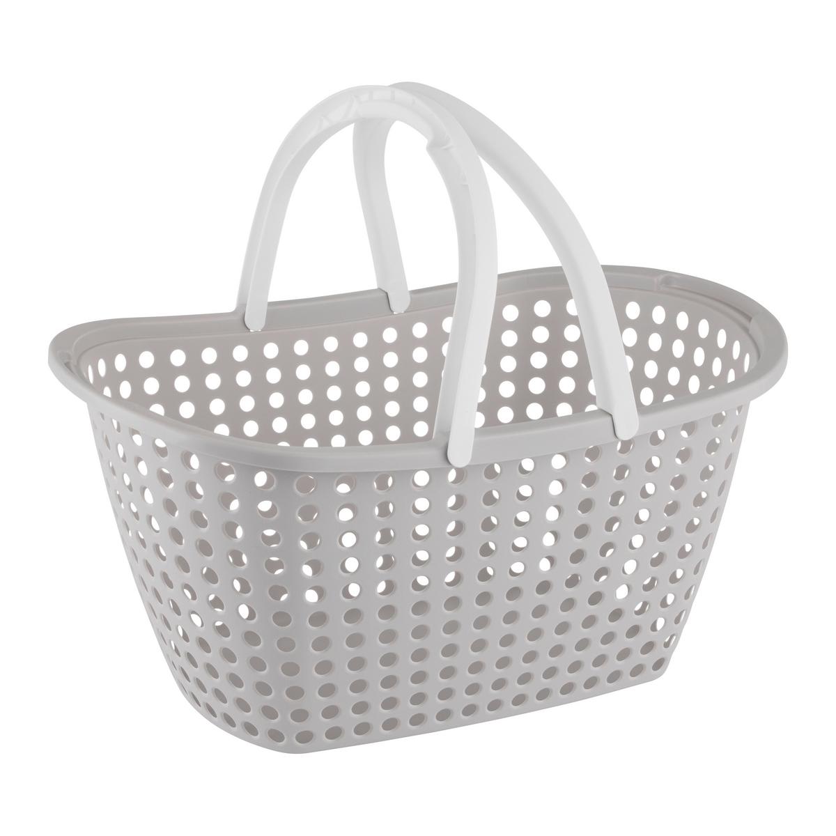 Nákupní košík ANNA - šedobéžová, Konvenční, textil (31/22/44cm) - Mömax