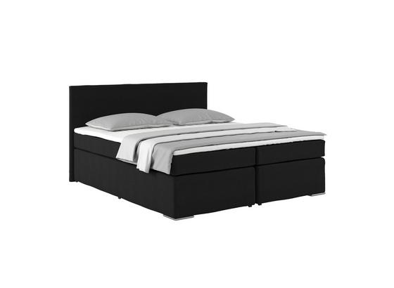 Boxspringbett Nero - Chromfarben/Schwarz, KONVENTIONELL, Textil (180/200cm) Boxspringbett Nero - Chromfarben/Schwarz, KONVENTIONELL, Textil (180/200cm)