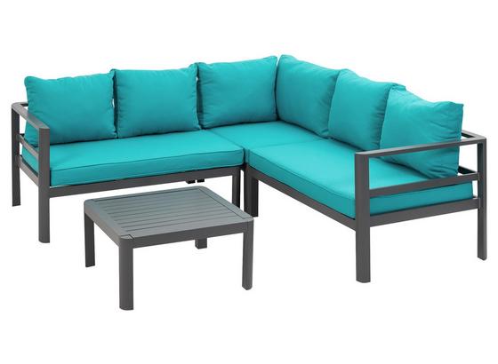 Loungegarnitur Lago - Anthrazit/Petrol, MODERN, Metall (196/196cm) - Greemotion Loungegarnitur Lago - Anthrazit/Petrol, MODERN, Metall (196/196cm) - Greemotion