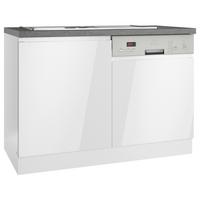 Spülenunterschrank Monza B: 120 cm Weiß/Grau 1 Türe - Weiß Hochglanz/Weiß, LIFESTYLE, Holzwerkstoff (120/86/60cm) - Held