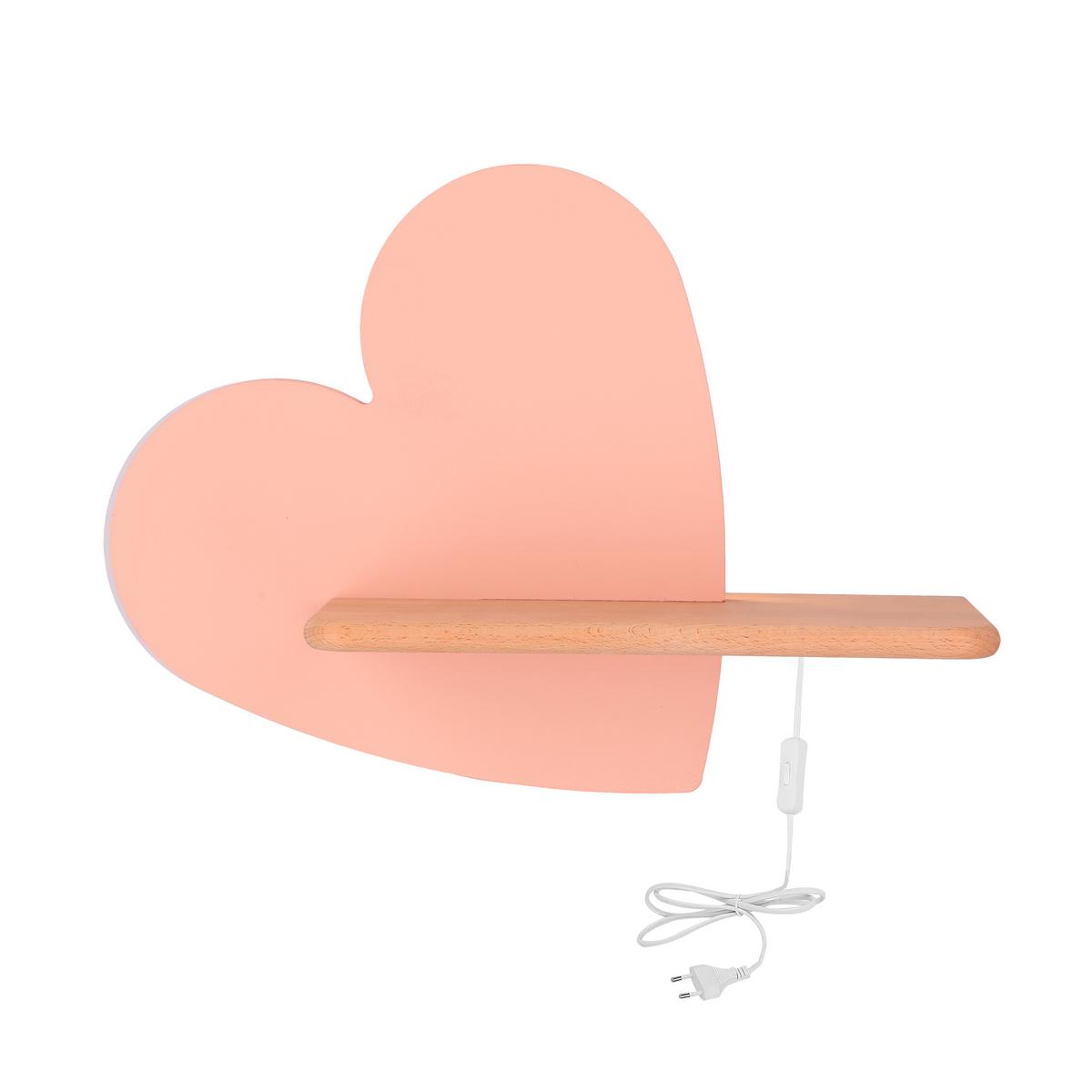 Kinderwandleuchte Heart - Pink, Basics, Holz/Holzwerkstoff (36/12/26cm)