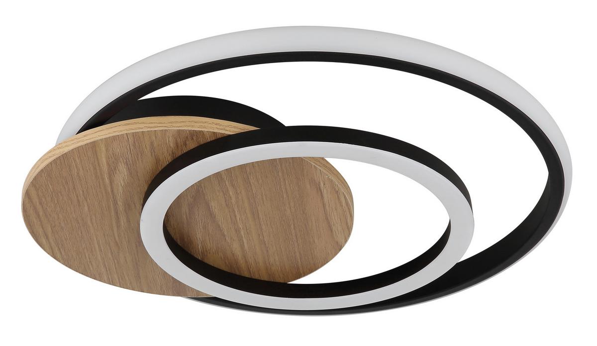 LED-Deckenleuchte 67331-24 Julio - Dunkelbraun/Opal, Natur, Holzwerkstoff/Kunststoff (38/36/6,5cm) - Globo