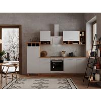 Küchenzeile Economy Mit Geräte B: 280 Cm Weiß/eiche Dekor - Wildeiche/Weiß, Basics, Holzwerkstoff (280cm) - Respekta