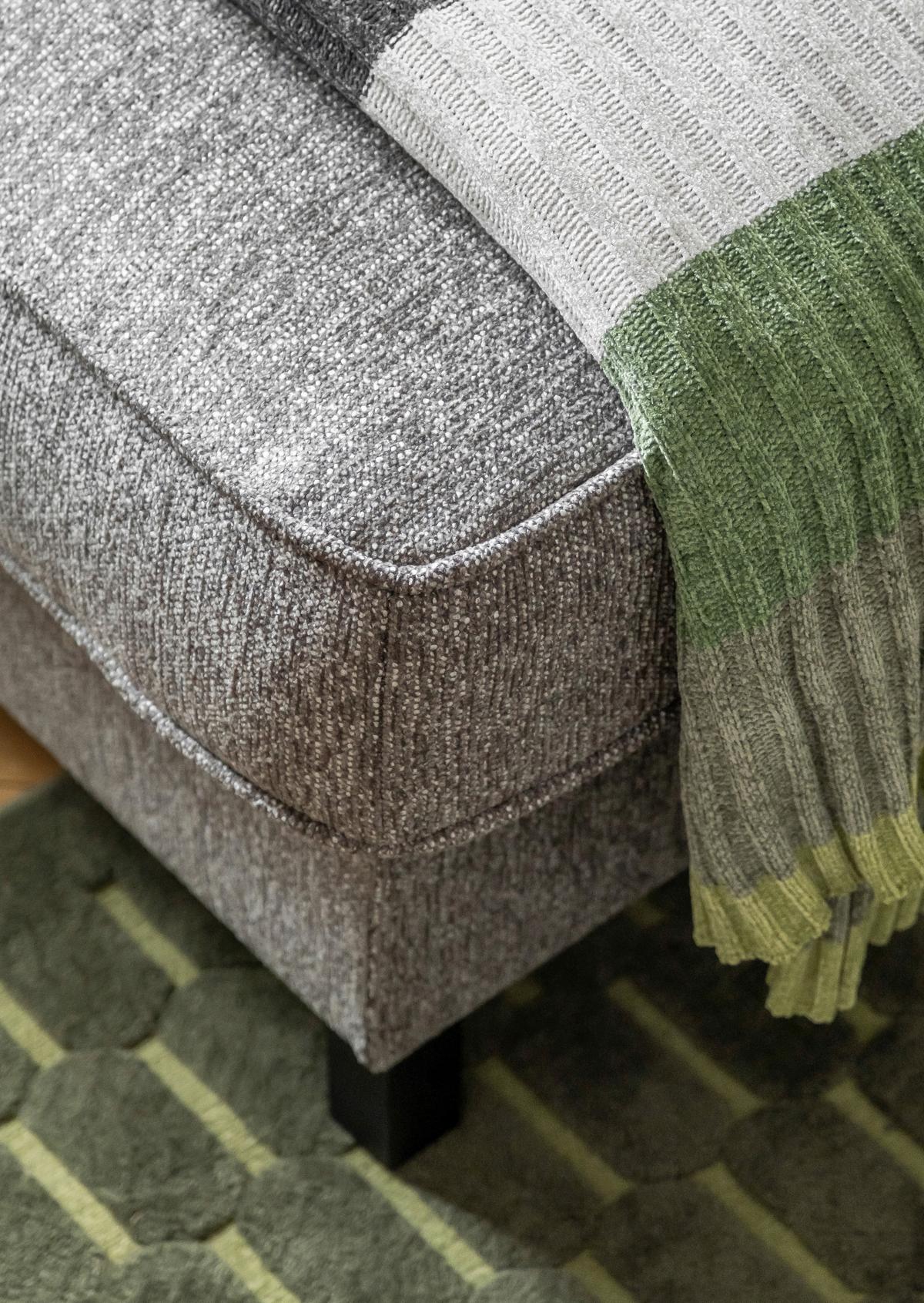 Wohnlandschaft Molly Grau B: 2987 cm - Schwarz/Grau, Textil (198/298/148cm) - MID.YOU