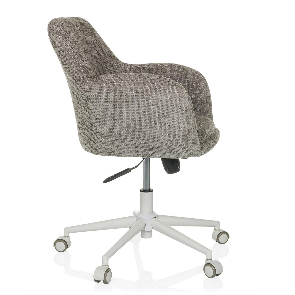 Drehstuhl Solao Home Grau B: 58 cm - Weiß/Grau, MODERN, Kunststoff/Textil (58/78/60cm) - MID.YOU