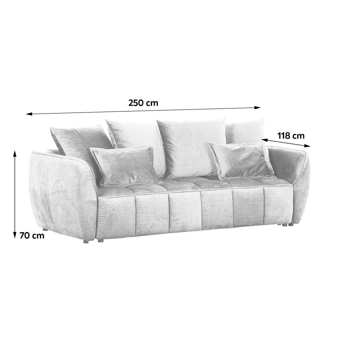 2-sitzer-sofa Mit Schlaffunktion Meyford B:250cm - Rostfarben/Schwarz, KONVENTIONELL, Textil (250/70/118cm) - MID.YOU