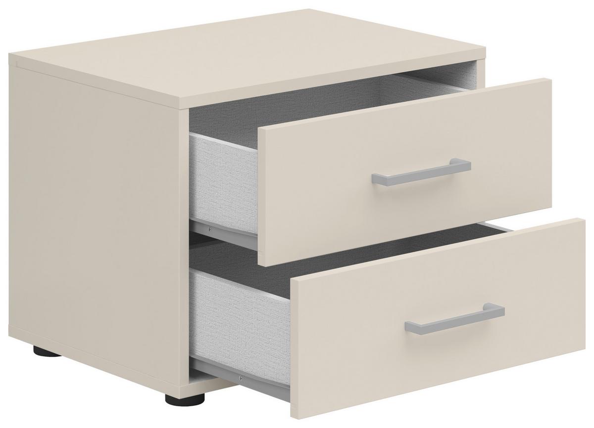 Nachtkästchen Smart II Kaschmir Dekor, 2 Laden,b:50cm - Kaschmir/Silberfarben, KONVENTIONELL, Holzwerkstoff (50/37,7/35cm)