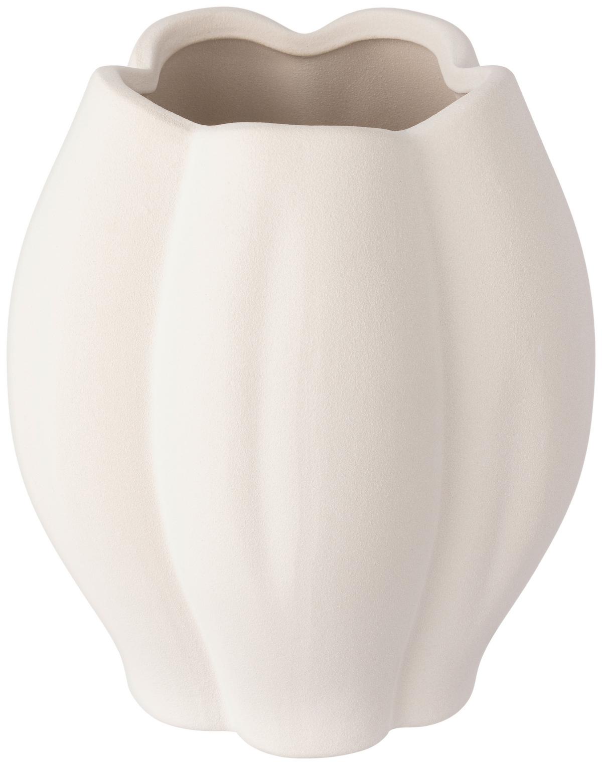 Dekovase Jan - Weiß, KONVENTIONELL, Keramik (18,5/20cm) - Luca Bessoni