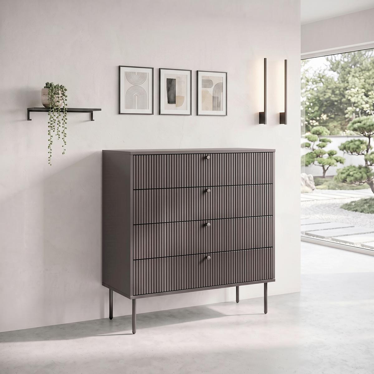 Kommode Karby K Schwarz B: 90 cm - Schwarz, MODERN, Holzwerkstoff (90/95/40cm) - MID.YOU