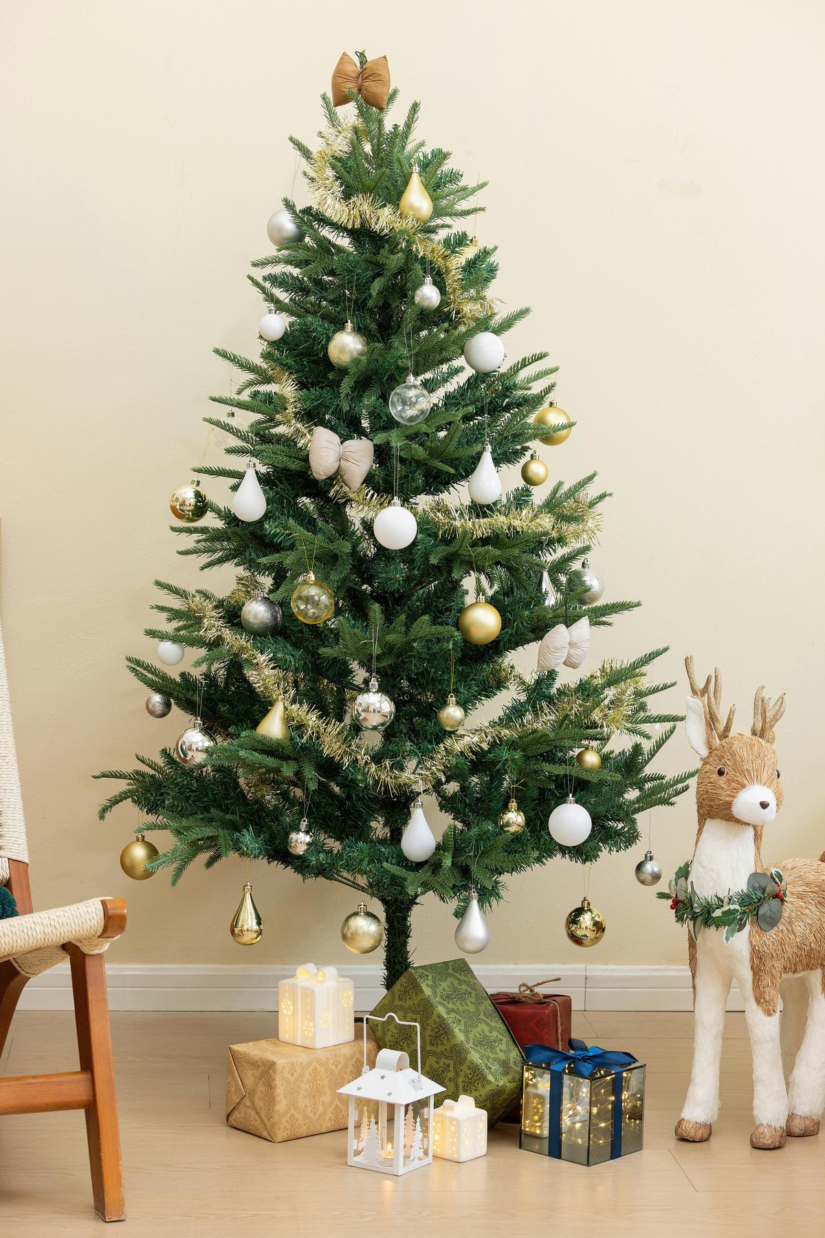 Christbaumkugel-Set Beate - Silberfarben, KONVENTIONELL, Kunststoff - Luca Bessoni