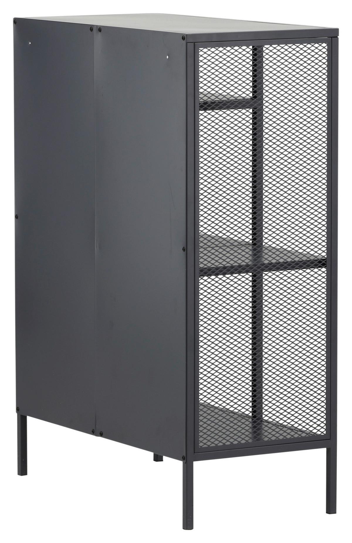 Bücherwand Misha - Dunkelgrau/Grau, Design, Metall (80/110/40cm) - Livetastic