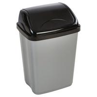 Schwingdeckeleimer Julien 16 L Kunststoff Grau/schwarz - Schwarz/Grau, Kunststoff (23,5/44/30cm) - Homezone
