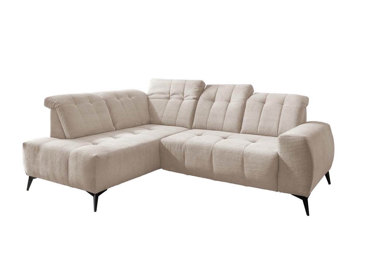 Ecksofa Mit Usb Anschluss Sano, Beige, S: 200x261 Cm - Beige/Schwarz, MODERN, Textil (200/261cm) - Livetastic