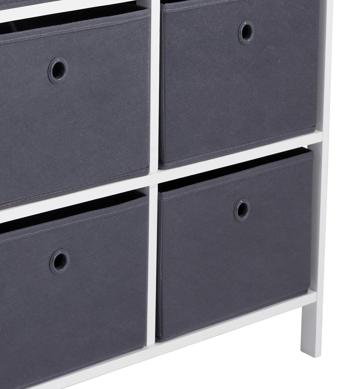 Regal inkl. Boxen Oliver B: 70 cm, Weiß/Grau - Weiß/Grau, MODERN, Holzwerkstoff/Textil (70/80/30cm)