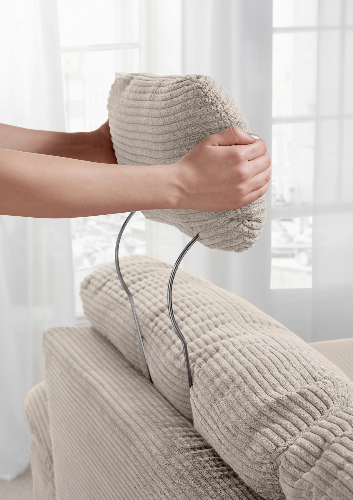 Wohnlandschaft Brizzini mit Schlaffunktion, Beige - Beige/Naturfarben, MODERN, Textil (176/338-352/206cm) - Livetastic