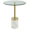Beistelltisch Lana 125 Goldfarben/Weiß B: 53 cm - Goldfarben/Weiß, Design, Glas/Stein (46/46/53cm) - Kayoom