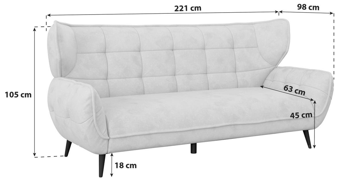 Trojmiestna pohovka PESCARA, hnedá - hnedá/čierna, Modern, textil (221/105/98cm)