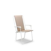 Klappstuhl Chiemsee – Klappstuhl - Beige/Weiß, Basics, Textil/Metall (56/93/53cm)