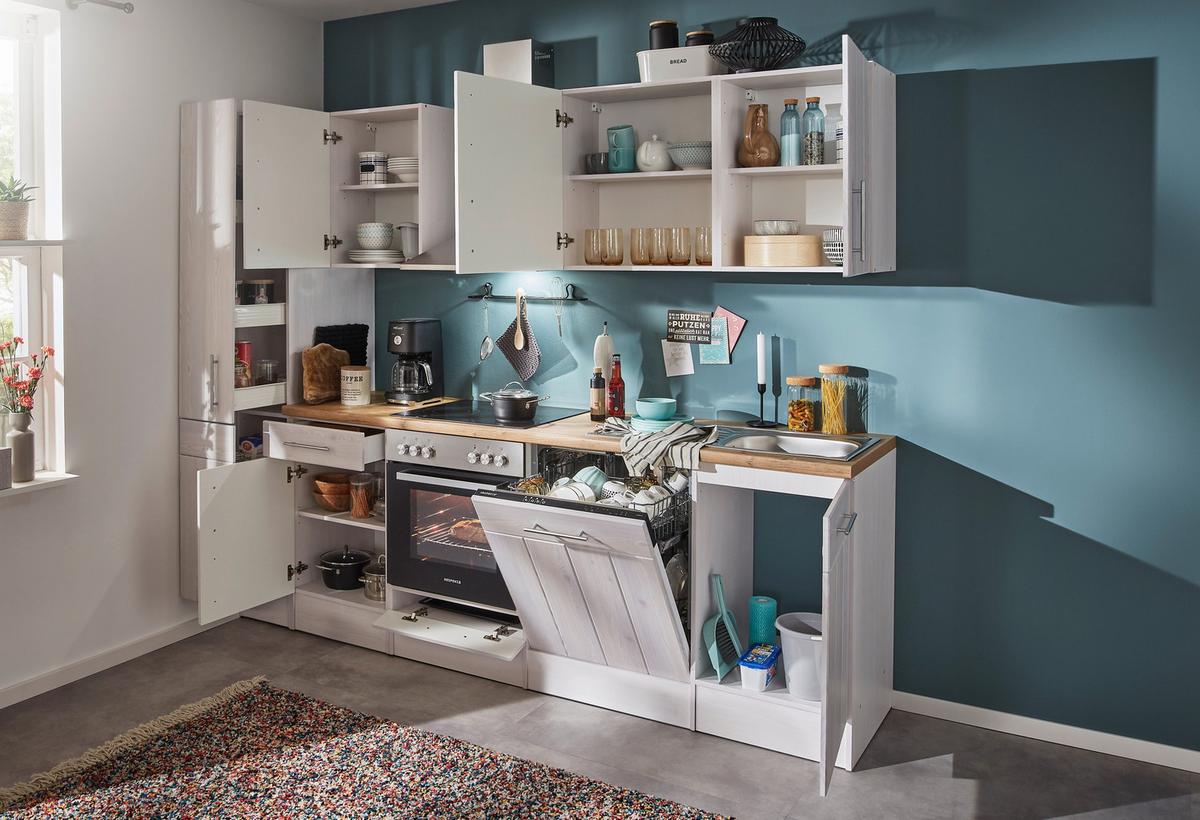 Küchenleerblock Anton Landhaus - Lärchefarben/Weiß, Basics, Holzwerkstoff - Respekta