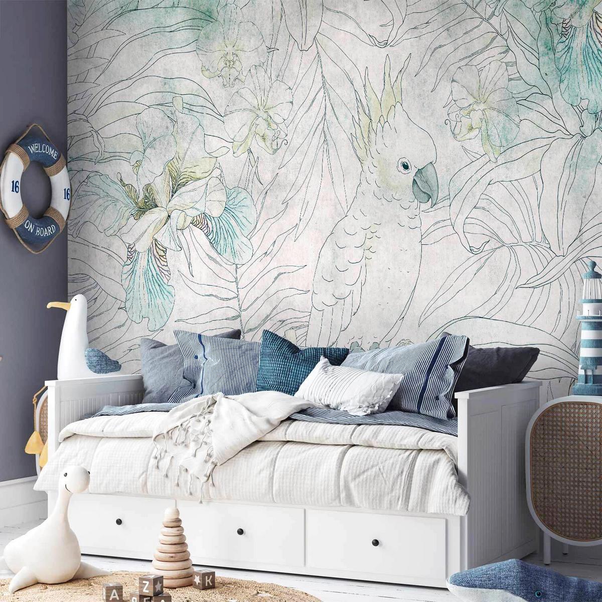 Fototapete Textil, Grün, B/H: 200x140cm - Hellgrau/Grün, LIFESTYLE, Textil (200/140cm) - artgeist