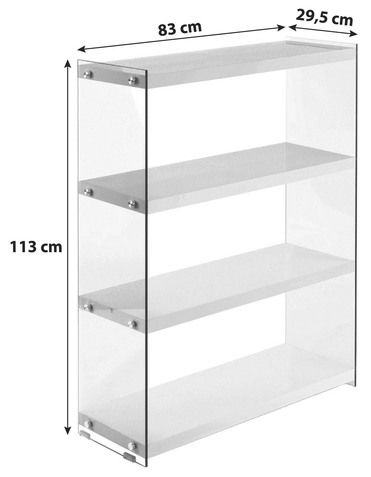 Regal Elementary 83 cm Grau/Glas Transparent - Grau, MODERN, Glas/Holzwerkstoff (83/113/29,5cm) - Kayoom