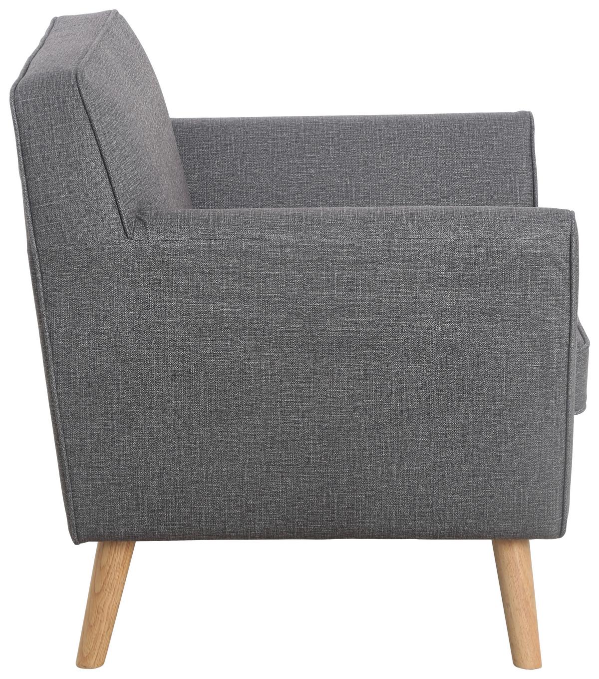 Sessel Lara - Dunkelgrau/Naturfarben, KONVENTIONELL, Holz/Textil (88,5/83/79cm) - P & B