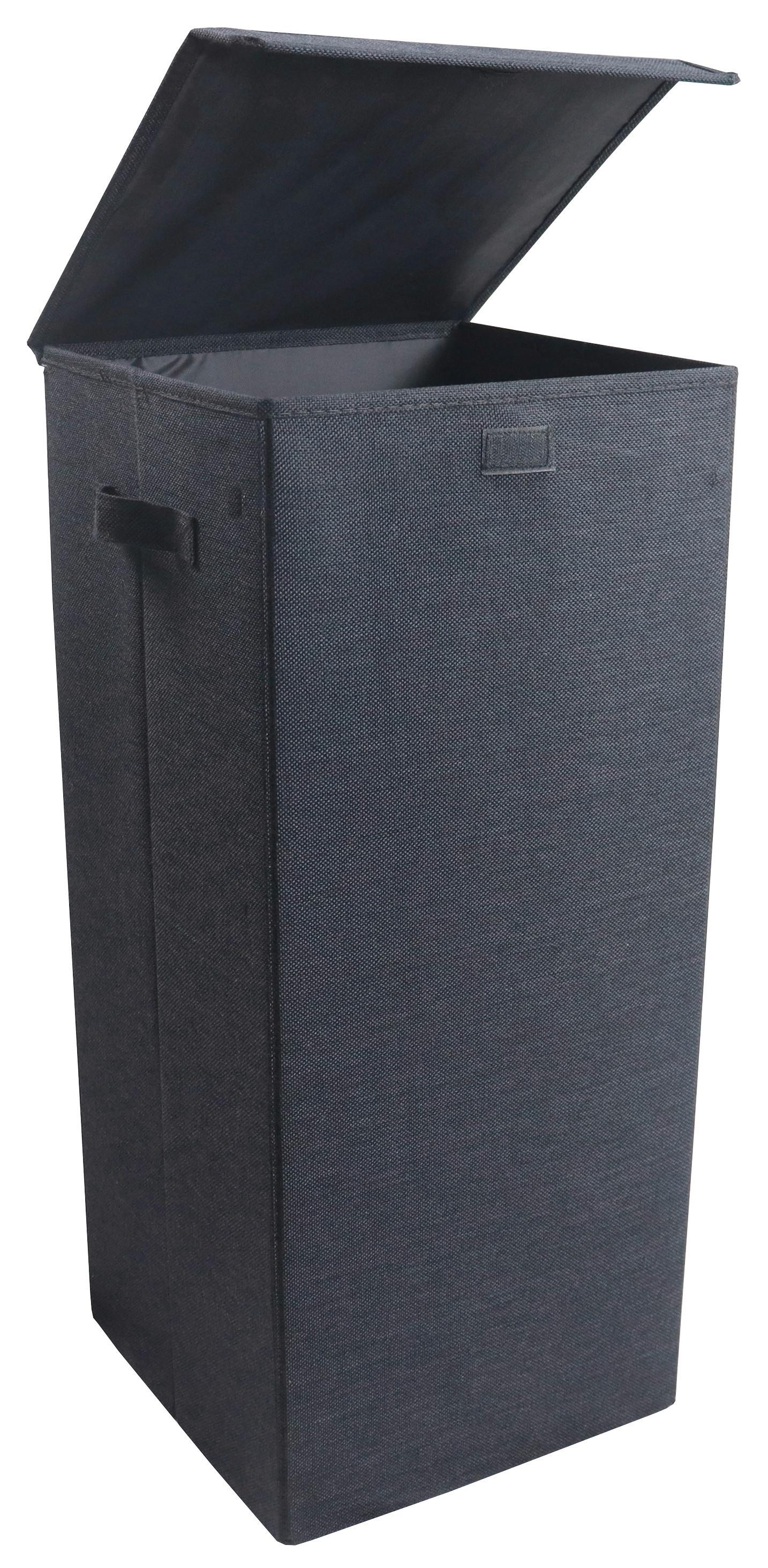 Wäschekorb Dreso L Anthrazit 30x70x30 cm - Anthrazit, MODERN, Textil (30/70/30cm) - MID.YOU