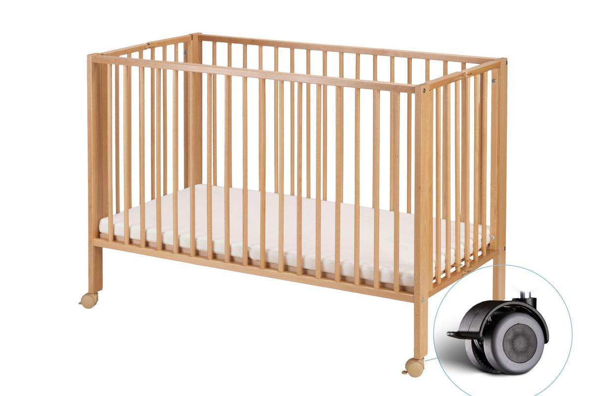 Reisebett Buche - Buchefarben, Basics, Holz (120/60/72cm) - tiSsi