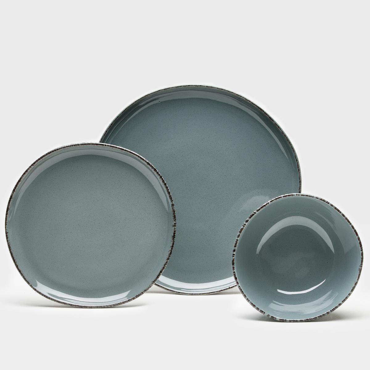 KOMBISERVICE Grau, 16--Teilig. - Grau, Basics, Keramik - Van Well