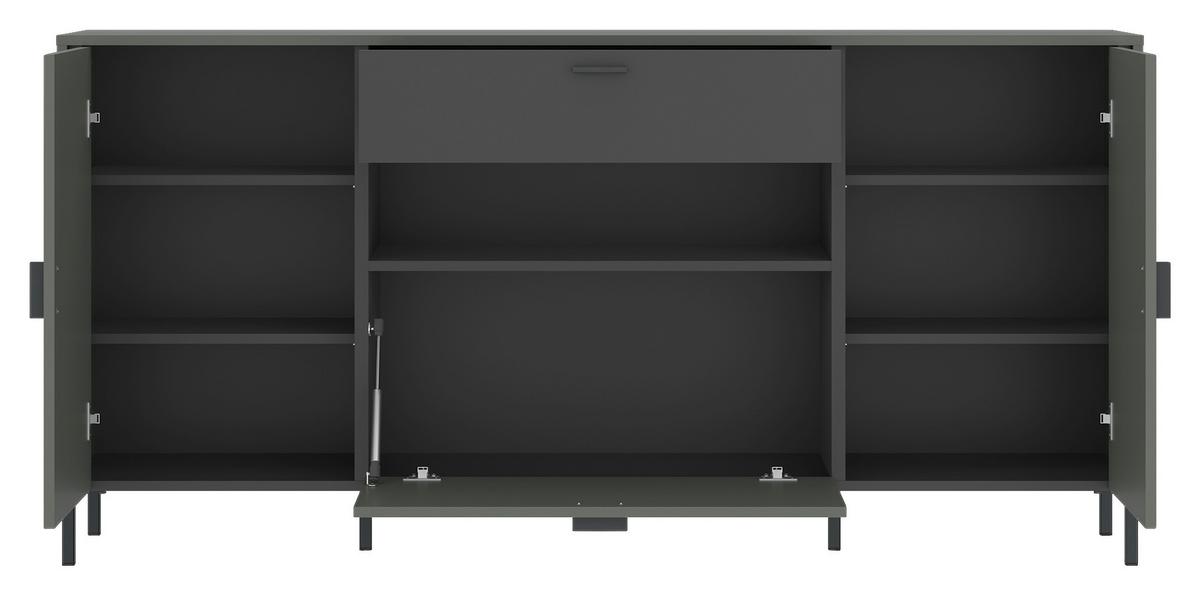Tálalószekrény Shirley - fekete/szürke, Design, faalapú anyag (173,2/84,8/40cm)