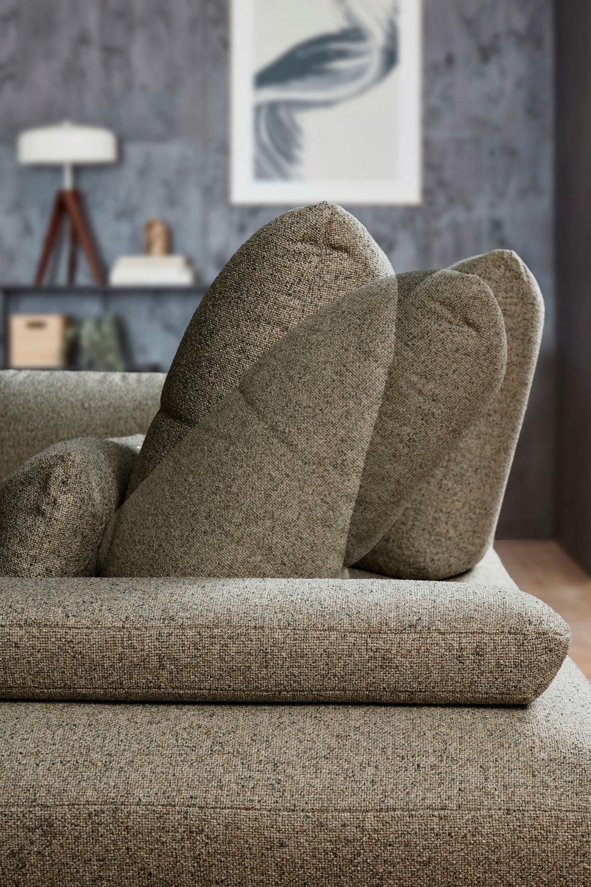 Ecksofa Dover erweiterbar Olivgrün 191-207x273cm - Schwarz/Olivgrün, Trend, Holzwerkstoff/Textil (191-207/273cm)