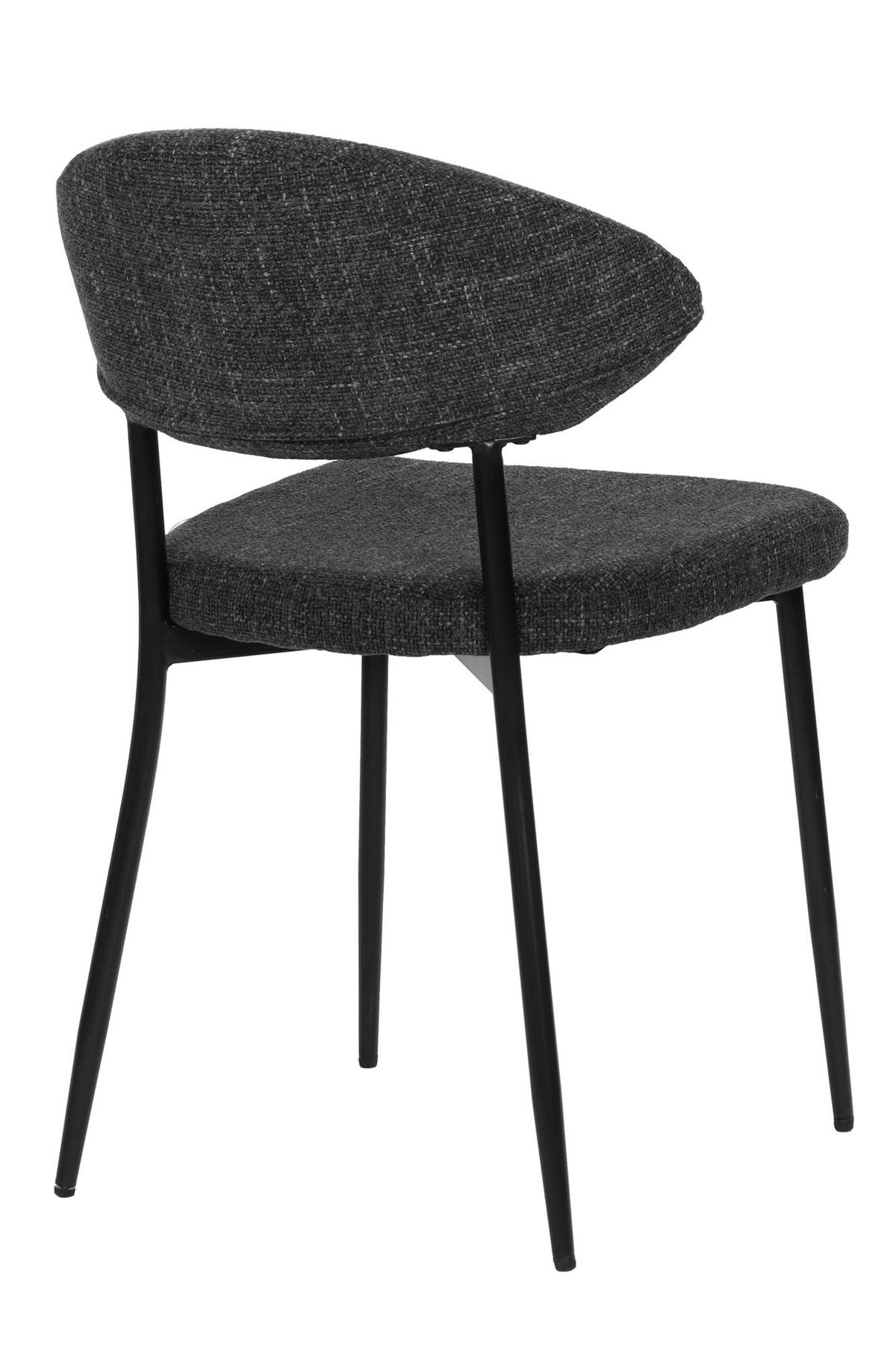 STUHL-SET Schwarz/Dunkelgrau 2-teilig - Dunkelgrau/Schwarz, MODERN, Textil/Metall (56/82/53cm) - MID.YOU