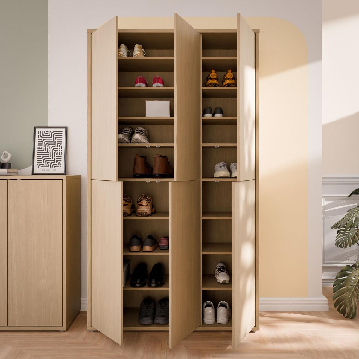 Botník dekor dub Elegancia - barvy dubu/terracotta, Moderní, kompozitní dřevo (109,2/191,9/34,9cm)